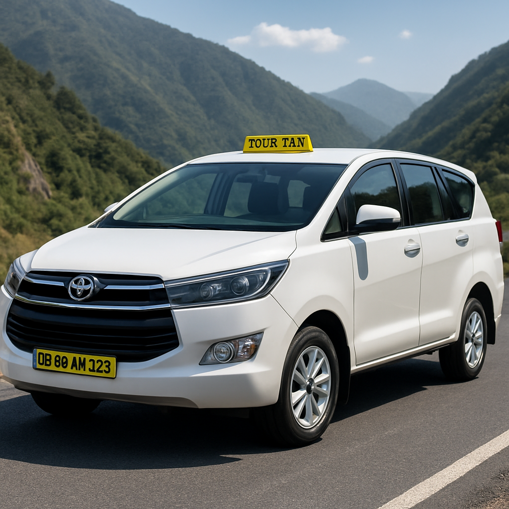 White Toyota Innova Crysta tour taxi