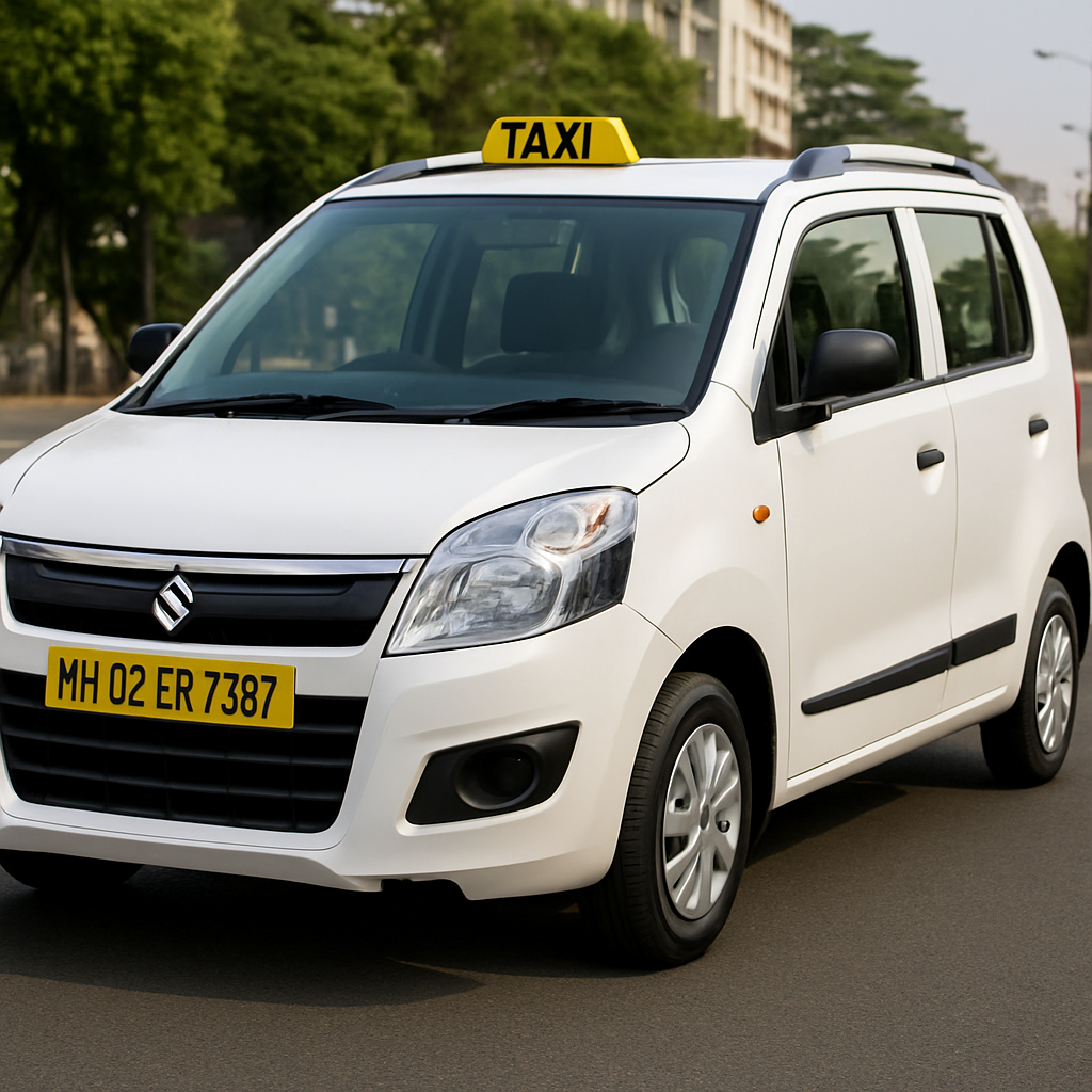 White Maruti Suzuki WagonR hatchback taxi